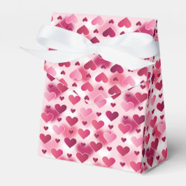 Caja Para Regalos Patrón De Corazones Rosa - Tema El día de San Vale