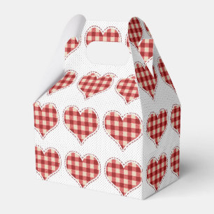 Caja Para Regalos Patrón de corazones y puntos rojos curados