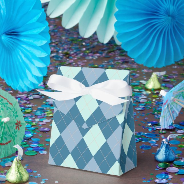 Caja Para Regalos Patrón de cosecha de arglos azules (Fiesta)