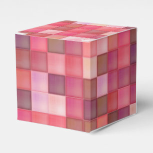 Caja Para Regalos Patrón de cuadrados de mosaico rosado