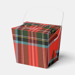 Caja Para Regalos Patrón de Cuadro Escocés Rojo Negro y Blanco para 