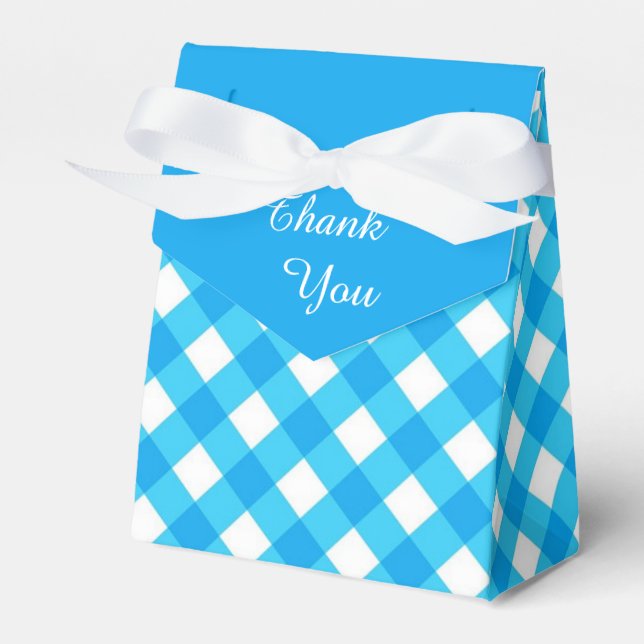 Caja Para Regalos Patrón de cuadros azules (Front Side)