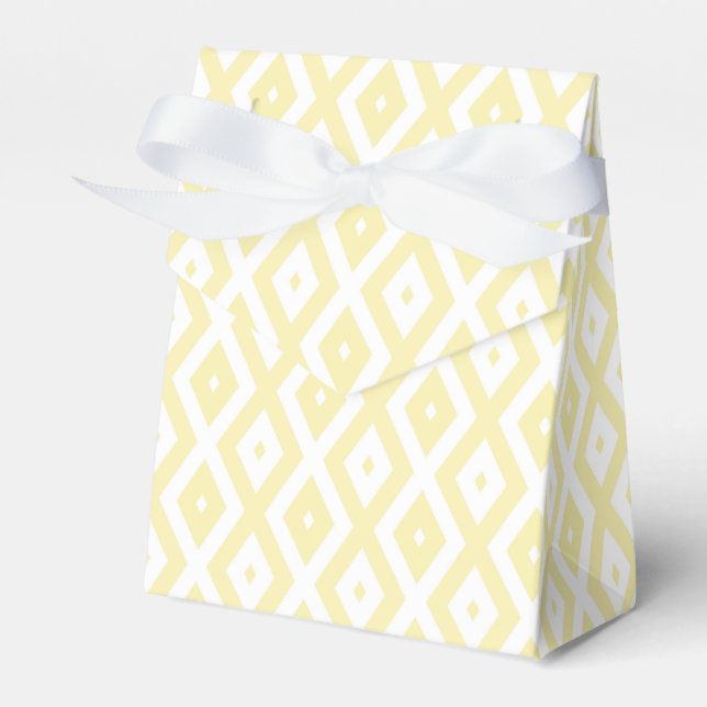 Caja Para Regalos Patrón de diamante amarillo y blanco pálido (Front Side)
