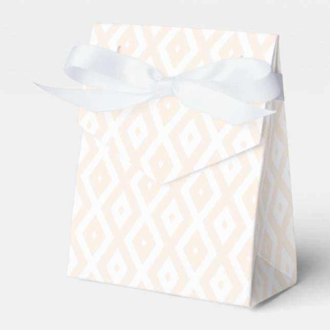 Caja Para Regalos Patrón de diamantes beige y blanco (Front Side)