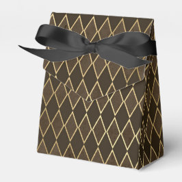 Caja Para Regalos Patrón de diamantes dorados