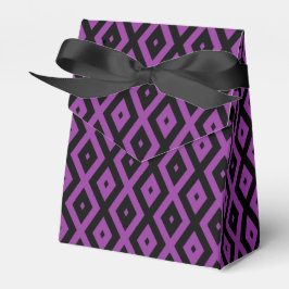 Caja Para Regalos Patrón de diamantes morado y negro