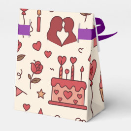 Caja Para Regalos Patrón de Doodle de Celebración Romántica
