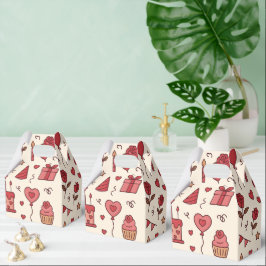 Caja Para Regalos Patrón de Doodle de Celebración Romántica