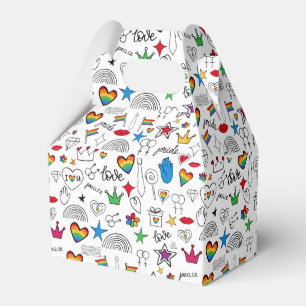 Caja Para Regalos Patrón de Doodle del Orgullo Gay