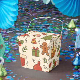 Caja Para Regalos Patrón de Doodle Navideño Alegre