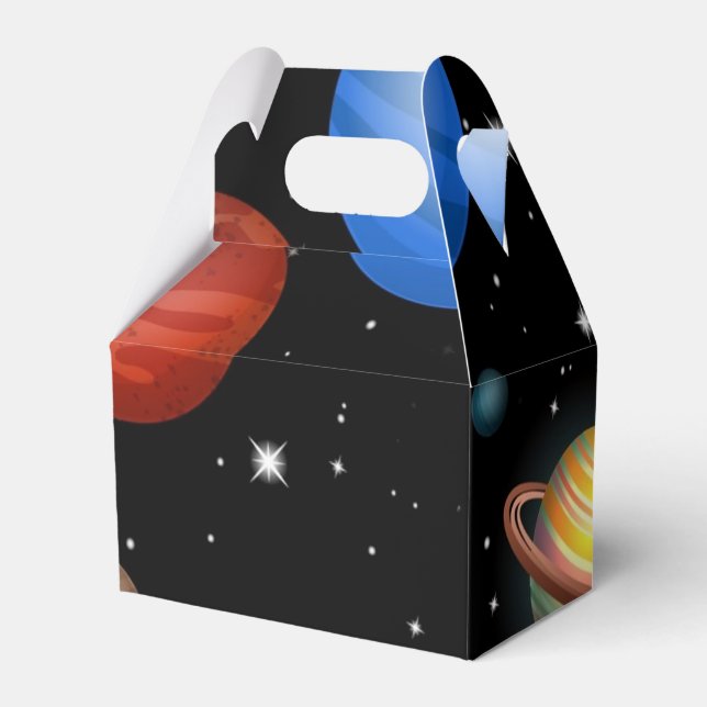Caja Para Regalos Patrón de espacio (Front Side)
