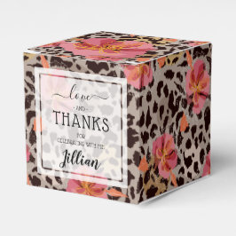 Caja Para Regalos Patrón de estampado floral y leopardo
