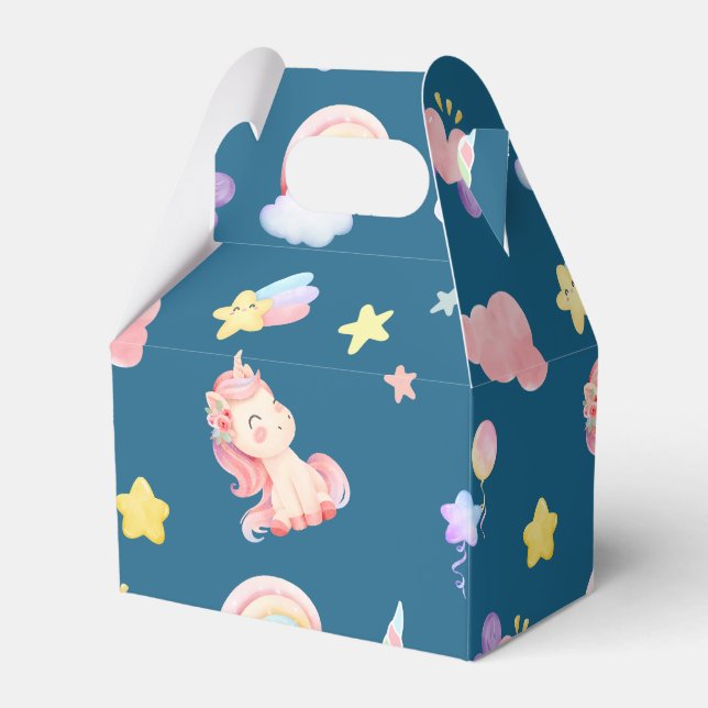 Caja Para Regalos Patrón de estrella de globo cardíaco de arco iris  (Front Side)