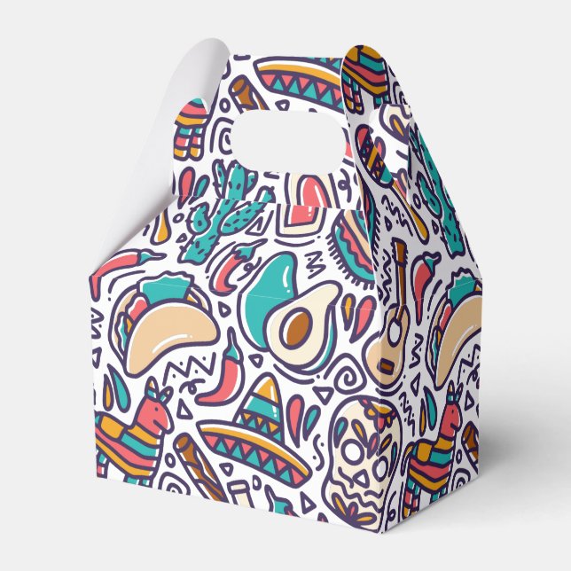 Caja Para Regalos Patrón de Fiesta Mexicana Cinco De Mayo (Front Side)