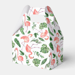 Caja Para Regalos Patrón de flamenco rosado tropical v2