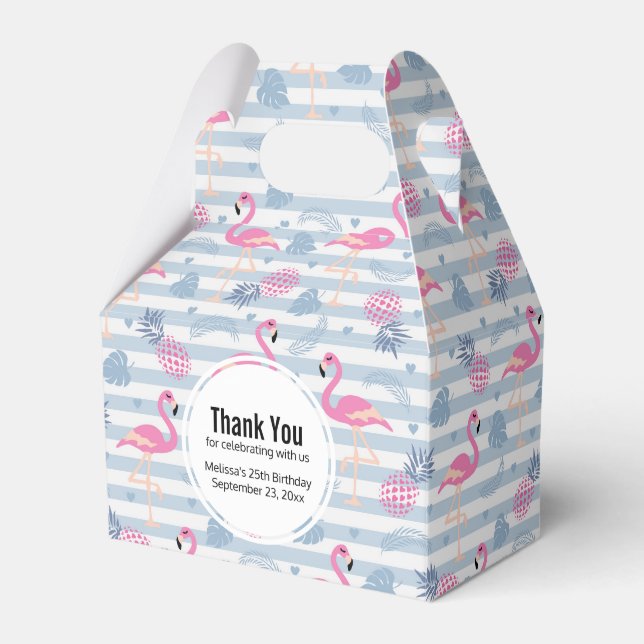 Caja Para Regalos Patrón de flamencos y piñas singulares (Front Side)