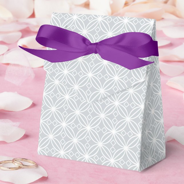 Caja Para Regalos Patrón de Flor Cuádruple de Plata para Todas las O (Boda)