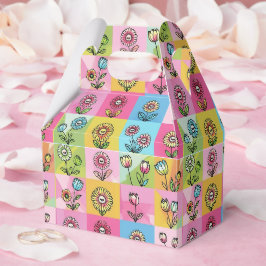 Caja Para Regalos Patrón de flores coloridas y modernas de estilo re
