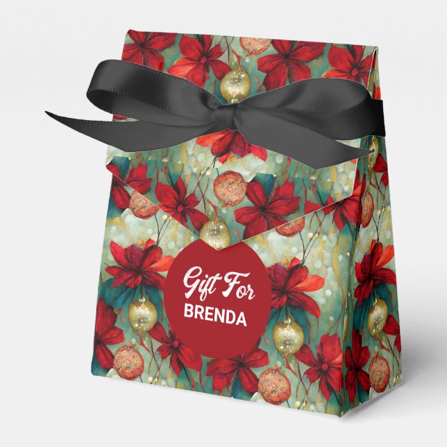 Caja Para Regalos Patrón de flores de Navidades soñados (Front Side)