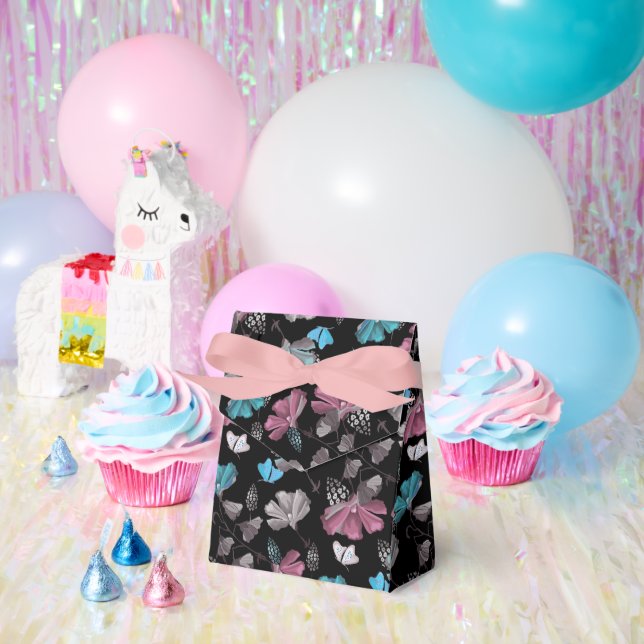 Caja Para Regalos Patrón de flores y mariposas (Fiesta)