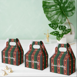 Caja Para Regalos Patrón de franja de campanas doradas