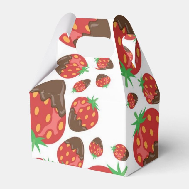 Caja Para Regalos Patrón de fresa (Front Side)