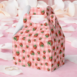 Caja Para Regalos Patrón de Fresa