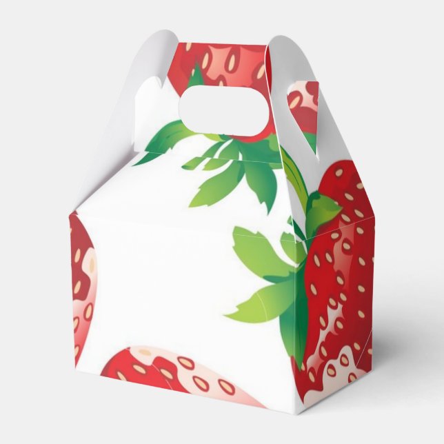 Caja Para Regalos Patrón de fresa (Front Side)