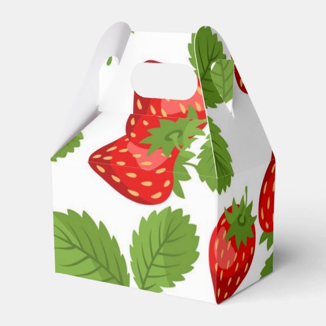 Caja Para Regalos Patrón de fresa (Front Side)