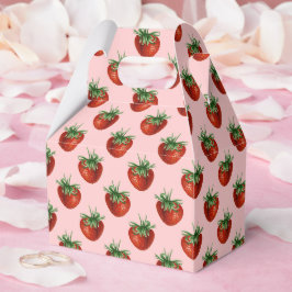 Caja Para Regalos Patrón de Fresa