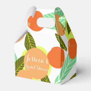 Caja Para Regalos Patrón de Fruta de Níspero Baño Nupcial Melocotón 