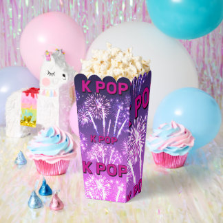 Caja Para Regalos Patrón de fuegos artificiales de KPOP púrpura rosa