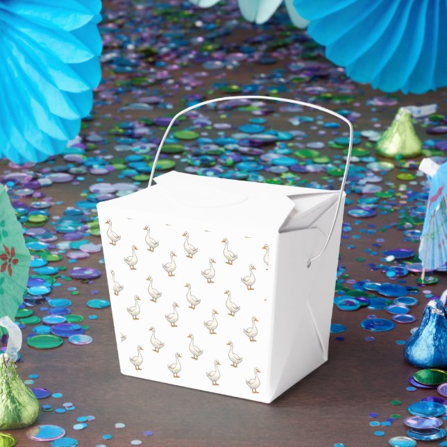 Caja Para Regalos Patrón de ganso blanco lindo (Fiesta)