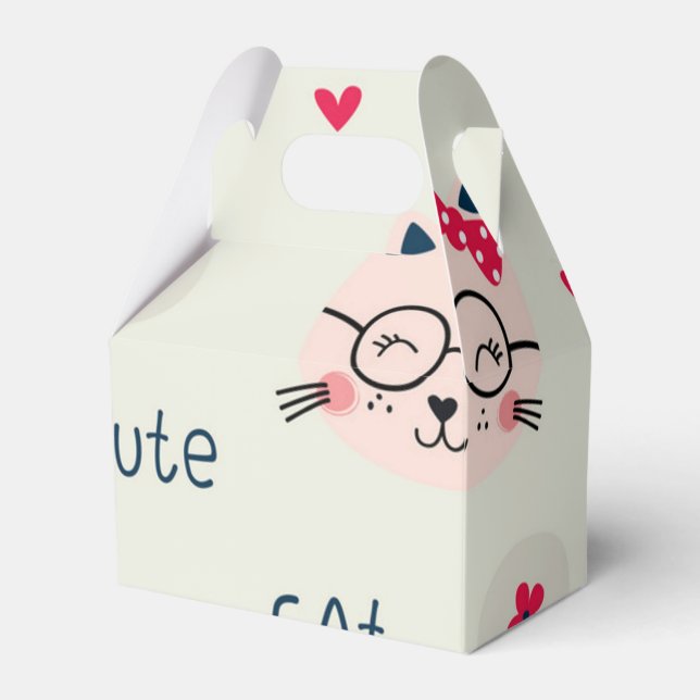 Caja Para Regalos Patrón de gato (Front Side)
