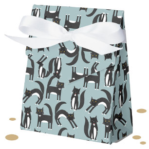Caja Para Regalos Patrón de gato de color negro y blanco
