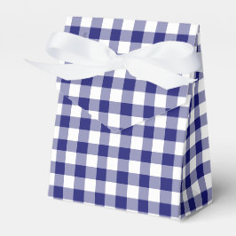 Caja Para Regalos Patrón de gingham a cuadros azules y blancos clási