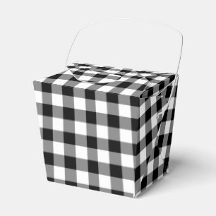 Caja Para Regalos Patrón De Gingham Blanco Y Negro Clásico