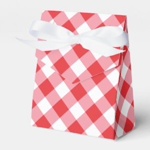Caja Para Regalos Patrón de Gingham rojo y blanco