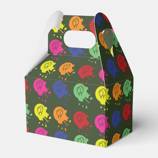 Caja Para Regalos Patrón de globo de Fiesta Green Paintball (Front Side)