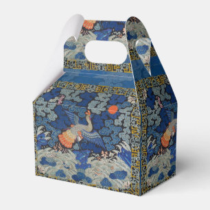 Caja Para Regalos Patrón de grulla china vintage: azul imperial