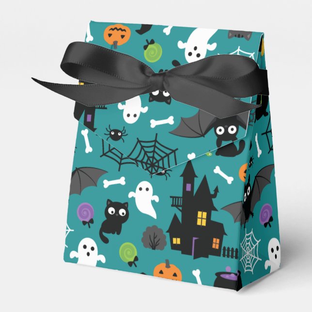 Caja Para Regalos Patrón de Halloween (Front Side)