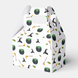 Caja Para Regalos Patrón de Halloween de Broom Caldron