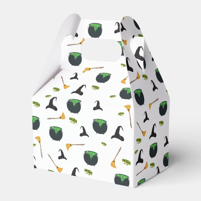 Caja Para Regalos Patrón de Halloween de Broom Caldron (Front Side)