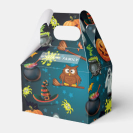 Caja Para Regalos Patrón de Halloween de nombre familiar Personaliza