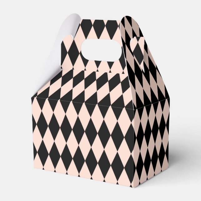 Caja Para Regalos Patrón de Harlequin rosa y negro (Front Side)