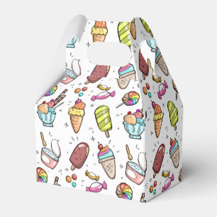 Caja Para Regalos Patrón de helados, dulces y violetas coloridos
