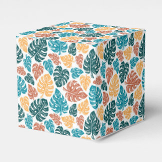 Caja Para Regalos Patrón de hoja de monastera tropical - naturaleza