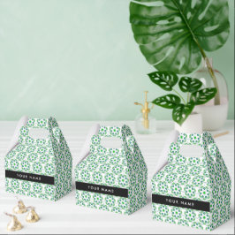 Caja Para Regalos Patrón de Hoja, Hojas Verdes, Tu Nombre