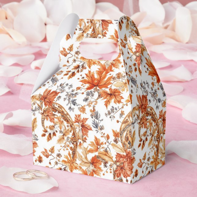 Caja Para Regalos Patrón de hojas de otoño (Boda)