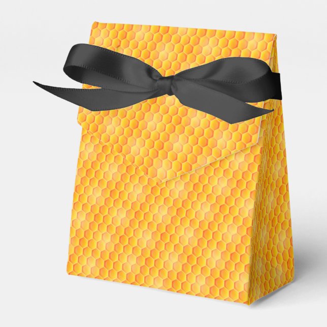 Caja Para Regalos Patrón de Honeycomb dorado (Front Side)